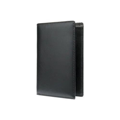 NOMK Top Grain Cow Leather Passport Holder Coin Purse Leather Clip Regular Men's Black
