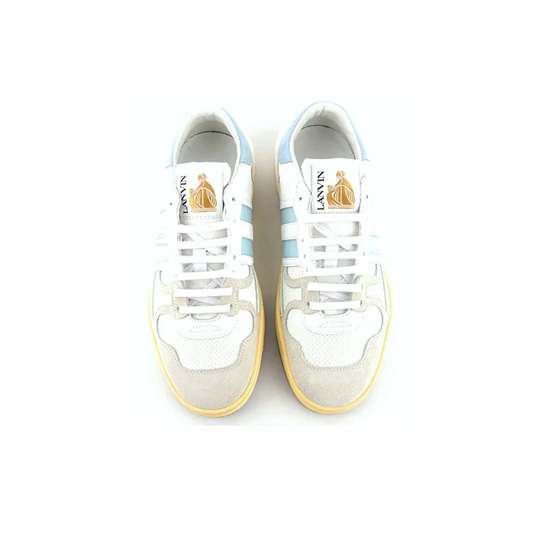 Lanvin Clay Stylish Skateboarding Shoes Men's White Blue-3