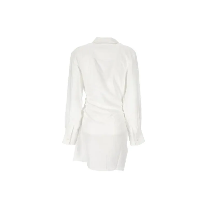 Jacquemus La Robe Bahia Draped Long Sleeved Dress-1