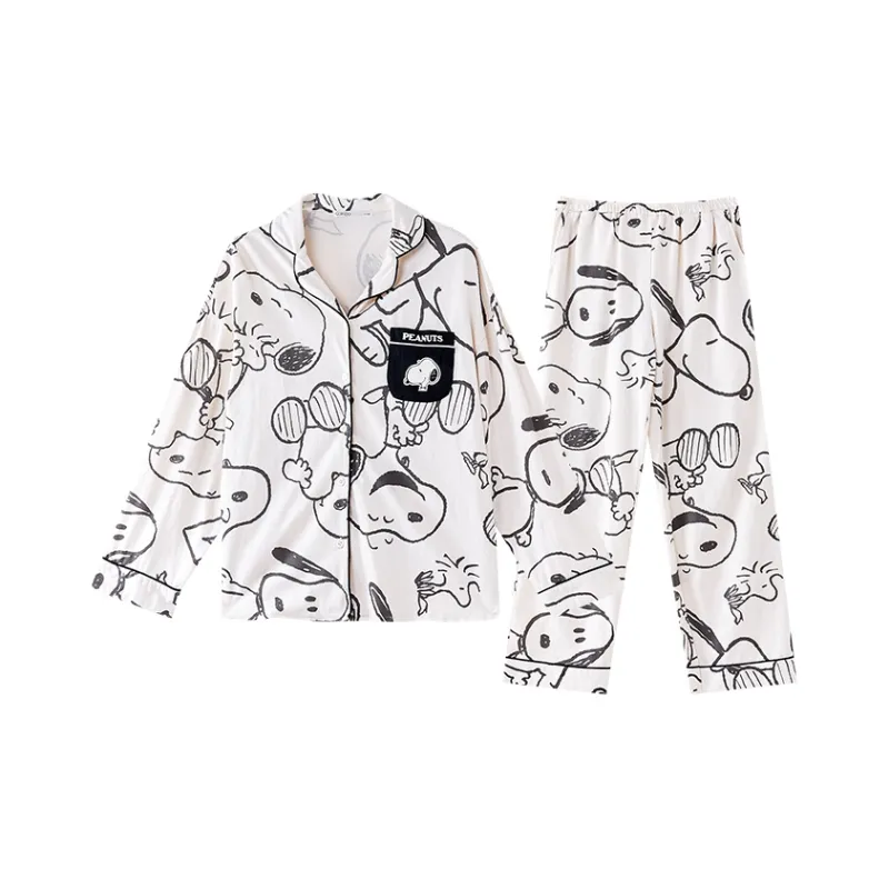 GUKOO x SNOOPY Pajama Set Women's Pearl White-0