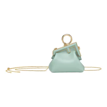 FENDI Fendi First Sheepskin Shoulder Bag Crossbody Bag Extra Mini Women's Mint Green
