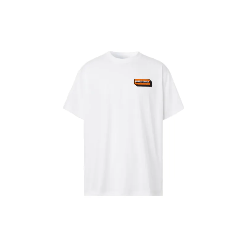 Burberry Logo Applique Cotton Oversized T shirt-0