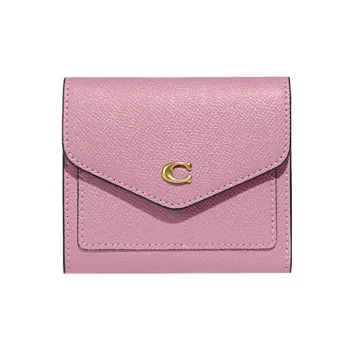 COACH Wyn Split Cow Leather Card Holder Document Wallet Wallet Small Size Women's Pink