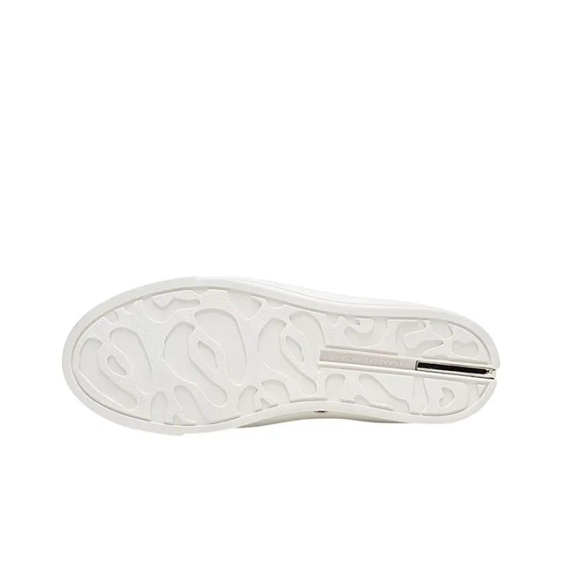 Alexander McQueen Skeleton Patch High top Sneakers 'Navy White'-4