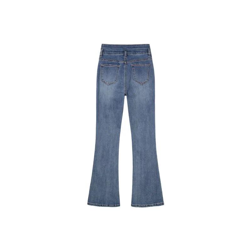 MEETLADY Flared Pants Jeans Women's-6