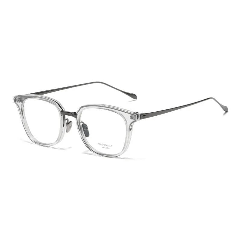MASUNAGA Plate And Titanium Alloy Oval Eyeglass Frames Unisex-2