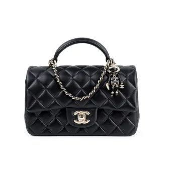 CHANEL Classic Flap CF22SS Spring And Summer Lambskin Flap Bag, Shoulder Bag, Crossbody Bag, Handbag Mini Women's Black