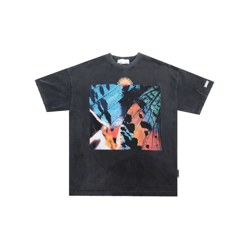 R69 T-Shirts Unisex Washed Black-0