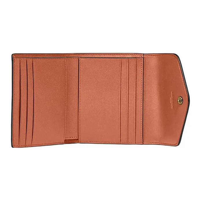 COACH Wyn Split Cow Leather Card Holder Document Wallet Wallet Small Size Women's Pink-1