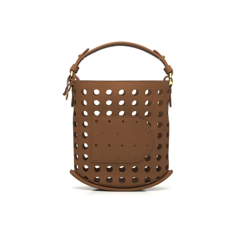 Delvau Pin Calfskin Handbag Shoulder Bag Crossbody Bag Mini Women's Brown-1