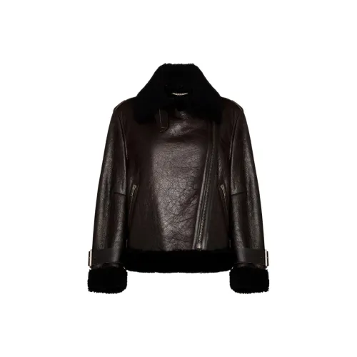 Golden Goose Leather Jackets Women's Black