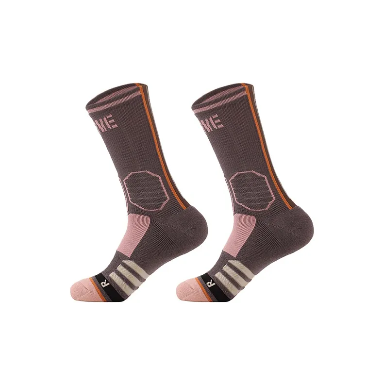 LiNing Sports Basketball Collection Basketball Socks Unisex 2 Pack Sparrow Umber-0