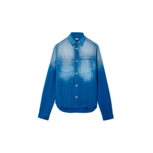 LOEWE Sunbleach Denim Regular Fit Overshirt Shirt 