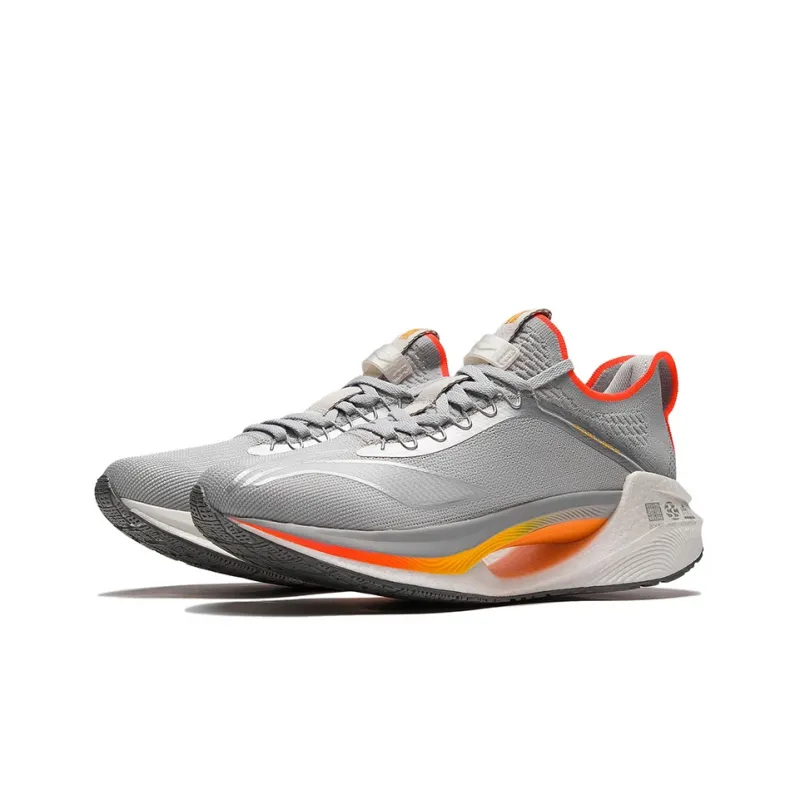 LiNing Jueying Essential 䨻 Cushioning Anti-Slip And Wear-Resistant Low-Top Running Shoes Gray Orange-2