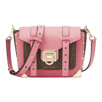 MICHAEL KORS Manhattan Artificial Leather Crossbody Bag, Shoulder Bag Trumpets Women's Pink/Brown