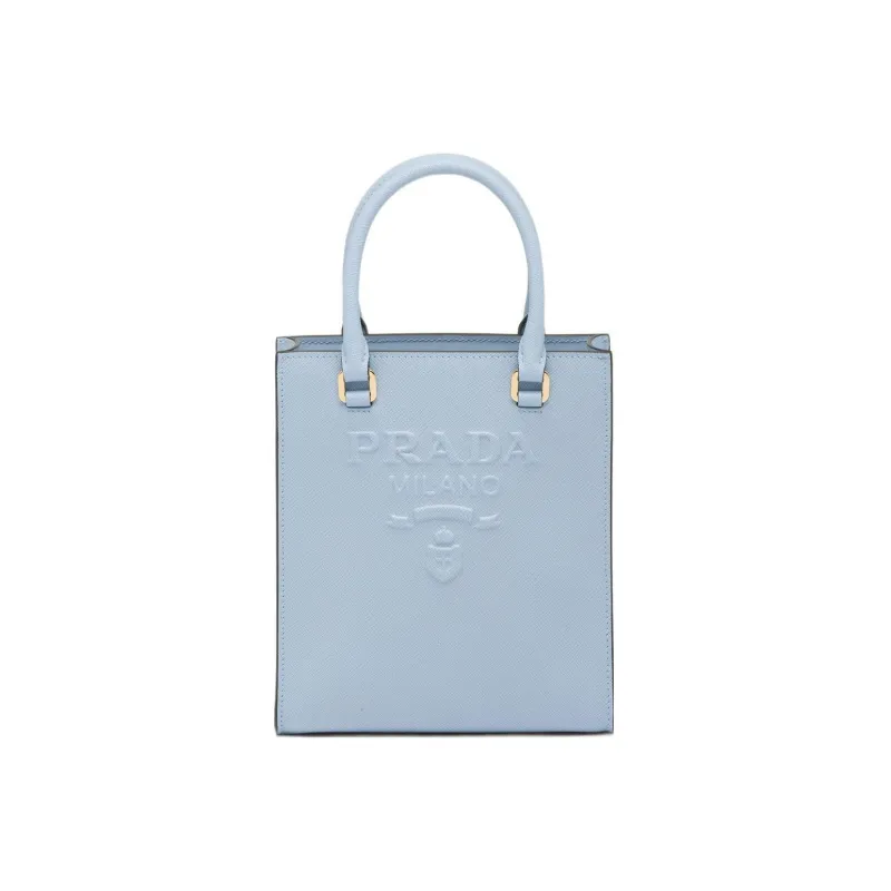 PRADA Saffiano Leather Shoulder Bag, Crossbody Bag, Handbag Small Size Women's Sky Blue-0