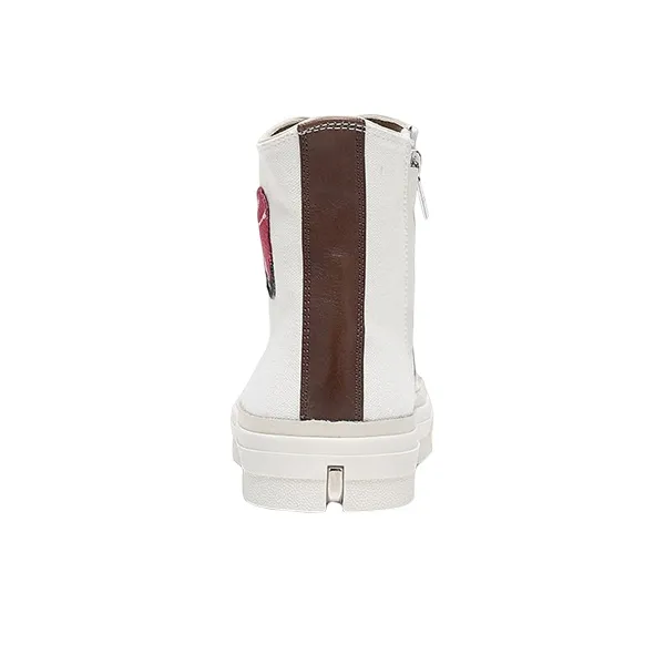 Alexander McQueen Skeleton Patch High top Sneakers 'White'-2