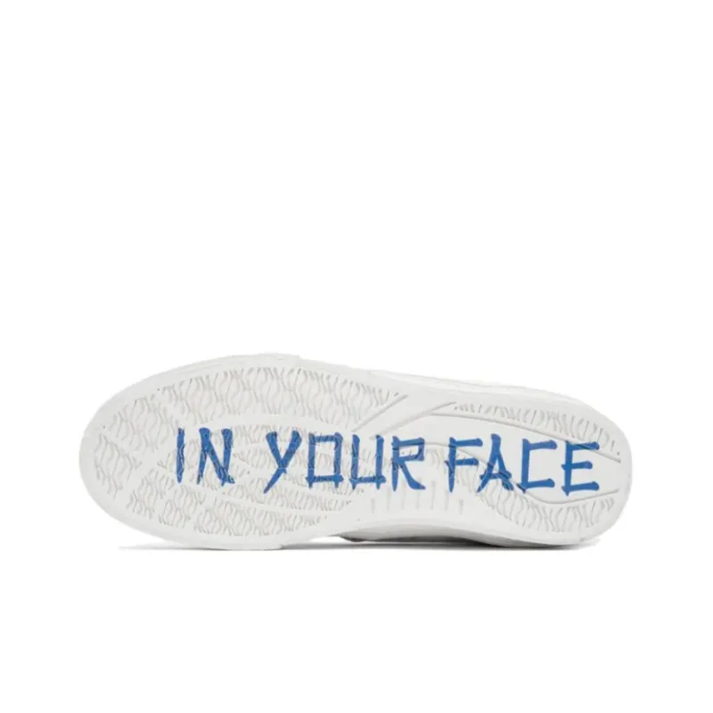 STA x LiNing 50/50 Low Top Skateboard Shoes Men's White Brown Blue Limited Special Edition-4