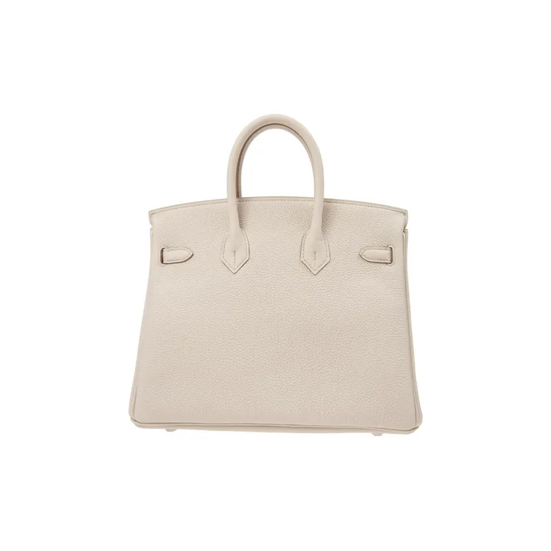 HERMES Togo Calfskin Birkin Bag Handbag Women's 8L Beton Glacier White-2