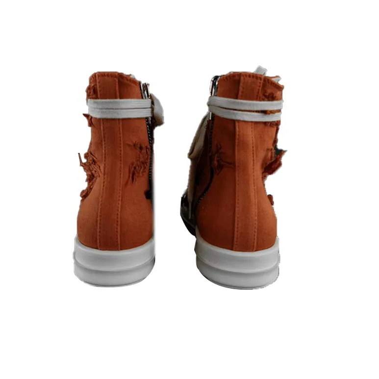 Rick Owens DRKSHDW High-Top Stylish Skateboarding Shoes Women's Orange-2