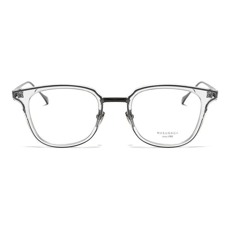 MASUNAGA Plate And Titanium Alloy Oval Eyeglass Frames Unisex-3