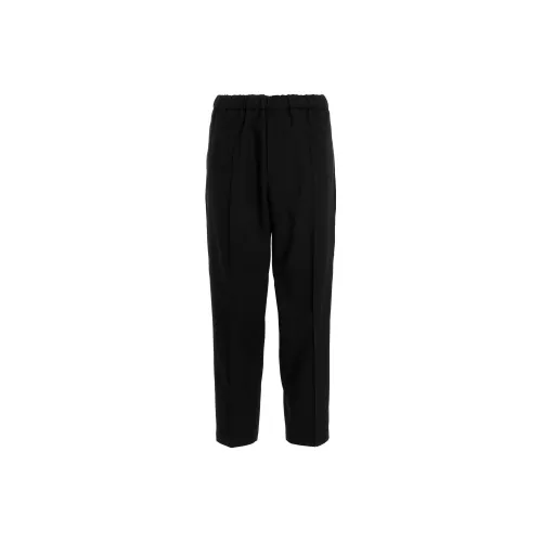 JIL SANDER Elastic Drawstring Waist Gabardine Trousers 