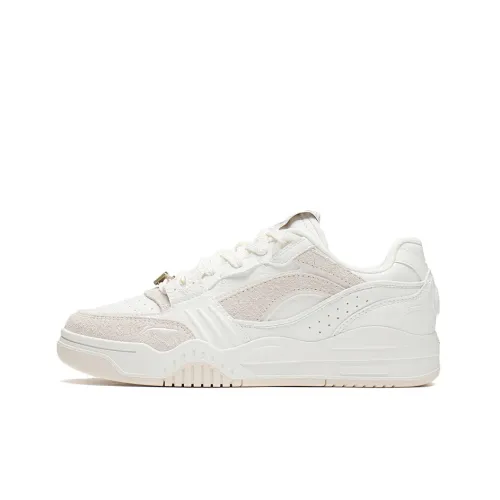 LINING Yuebai Skateboard Shoes Women's Low-Top Mist White