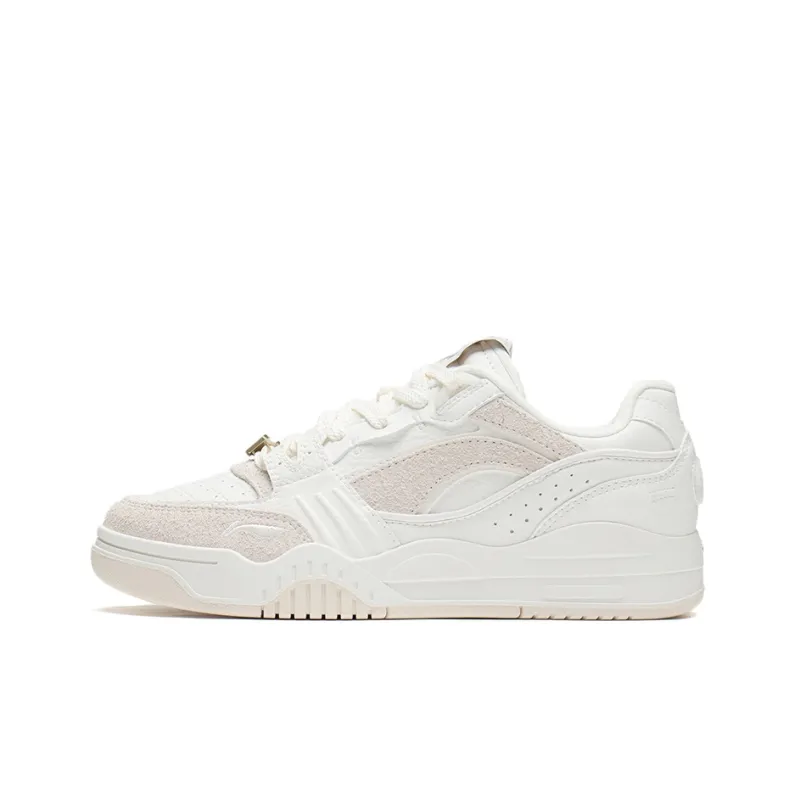 LiNing Yuebai Coverage Thermal Slip Resistant Low Top Skateboard Shoes Women's White-0