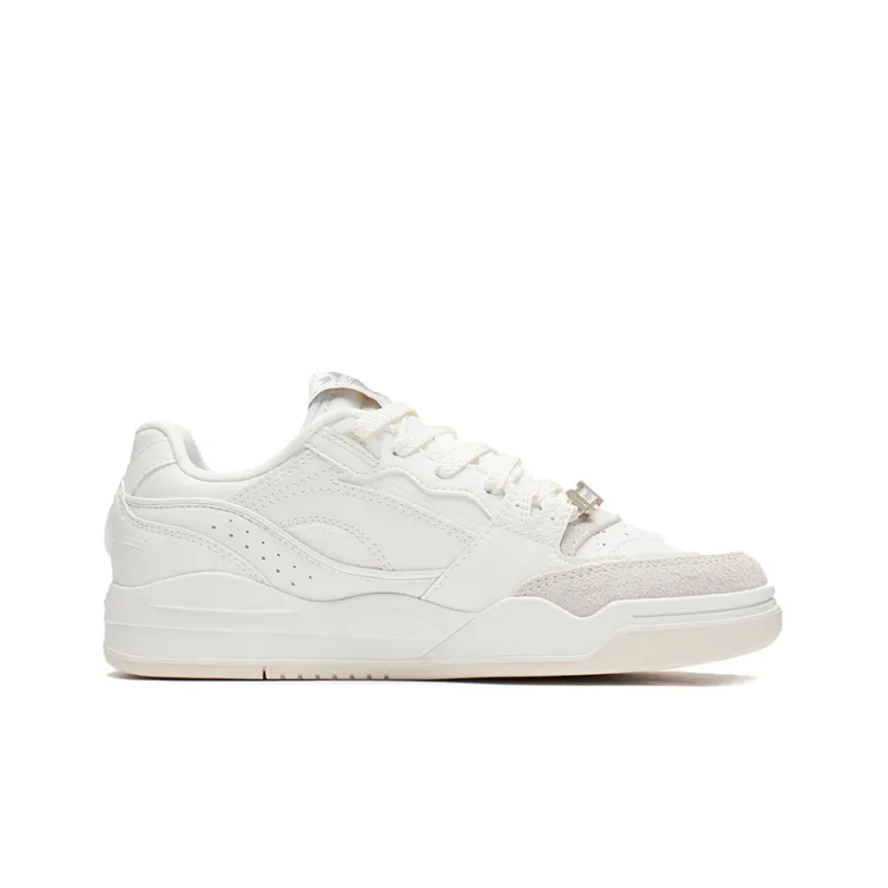 LiNing Yuebai Coverage Thermal Slip Resistant Low Top Skateboard Shoes Women's White-1