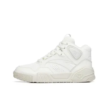 Anta Flame Slip Resistant Cushioning Wear Resistant High Top Skateboard Shoes Women's White Gray