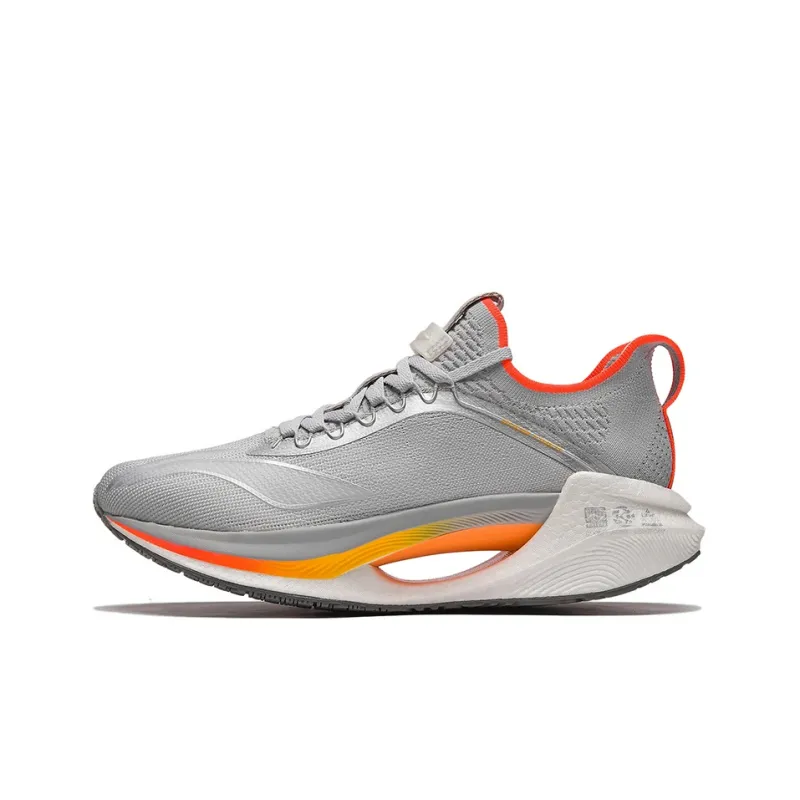 LiNing Jueying Essential 䨻 Cushioning Anti-Slip And Wear-Resistant Low-Top Running Shoes Gray Orange-0
