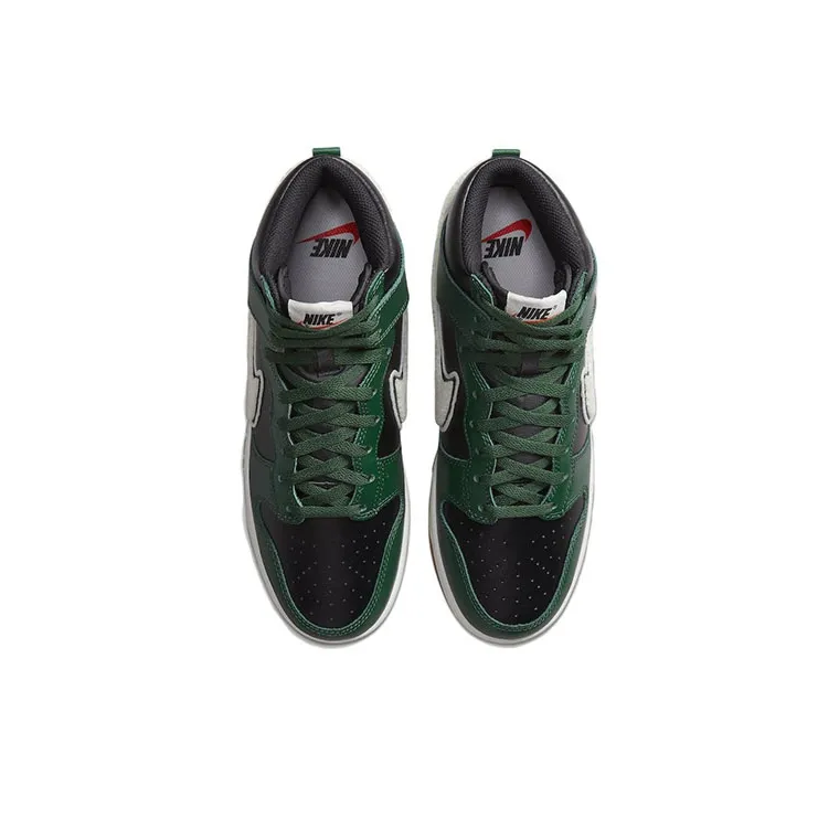 Nike Dunk High Chenille Swoosh Black Green-3