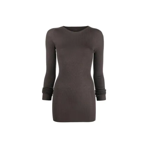 RICK OWENS Long-Sleeved Dresses Women's Gray Brown