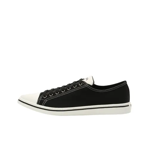 PRADA Canvas Shoes Men Low Top Black