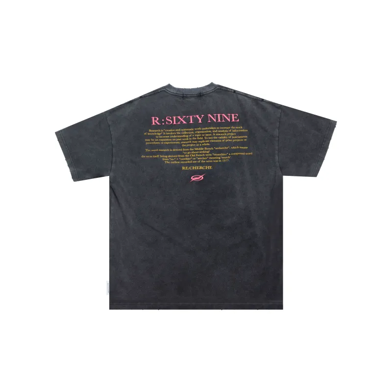 R69 T-Shirts Unisex Washed Black-1