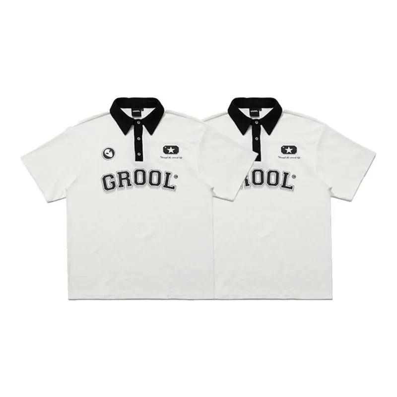 GROOL SS22 Polo Collar Fitted Straight Short-Sleeved Polo Shirt Unisex-4