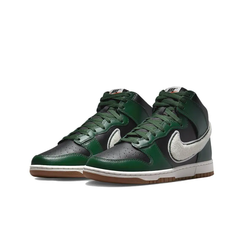Nike Dunk High Chenille Swoosh Black Green-2