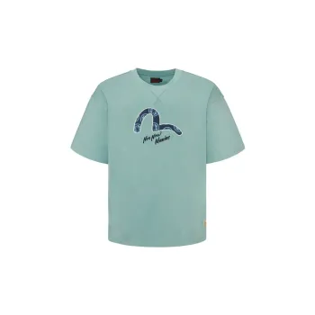 EVISU Drop Shoulder Sleeve T Shirt Men's Light Green