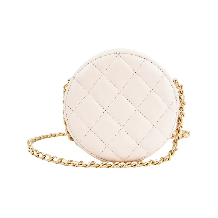 CHANEL Sheepskin Shoulder Bag, Crossbody Bag Women's Milk Tea-2