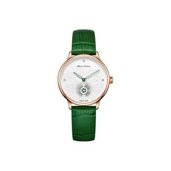 Sea Gull Elegant Collection Automatic Mechanical Movement Genuine Leather Strap Watch Women's Watch White Dial