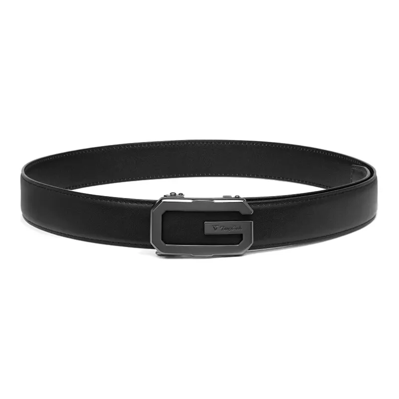 TangGuh Cow Leather Men's Pants Belt Men's Black Standard Width 3.5cm-0
