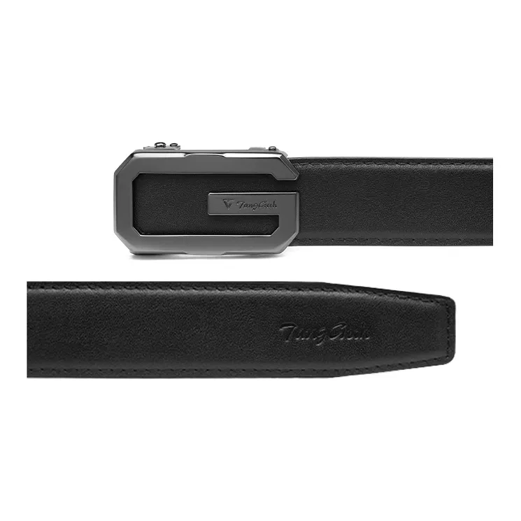 TangGuh Cow Leather Men's Pants Belt Men's Black Standard Width 3.5cm-3