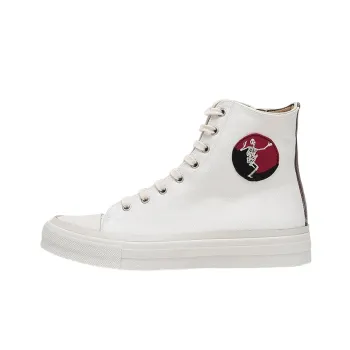 Alexander McQueen Skeleton Patch High top Sneakers 'White'