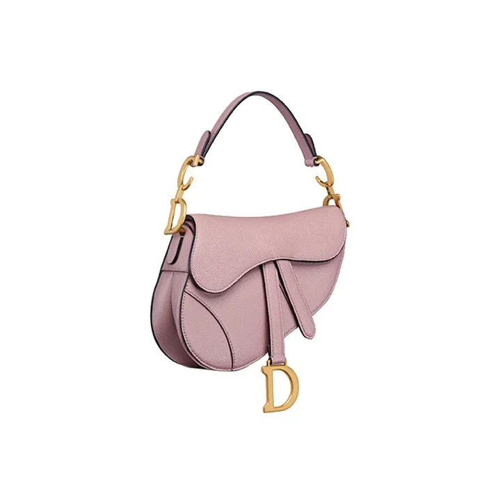 DIOR Saddle Grained Calfskin Saddle Bag Shoulder Bag Crossbody Bag Handbag Mystery Mini Women's Vintage Pink-2