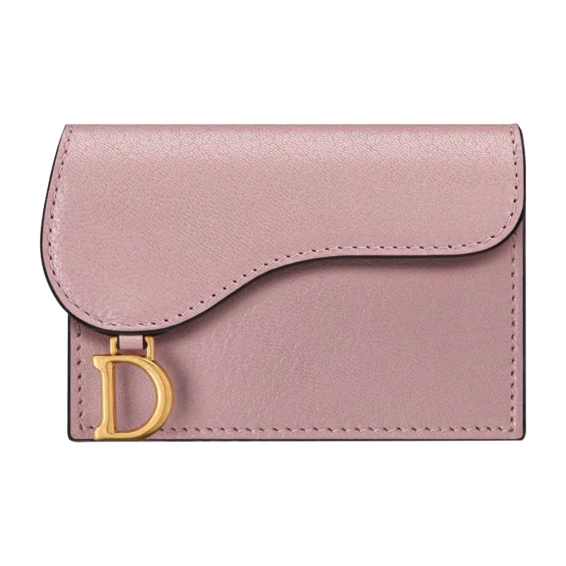DIOR Goatskin Card Holder Regular Women's Vintage Rose-0