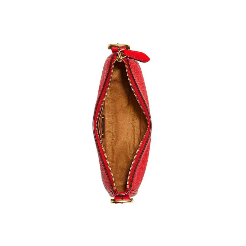 COACH Luna Pebbled Leather Handbag Shoulder Bag Women's Red-3