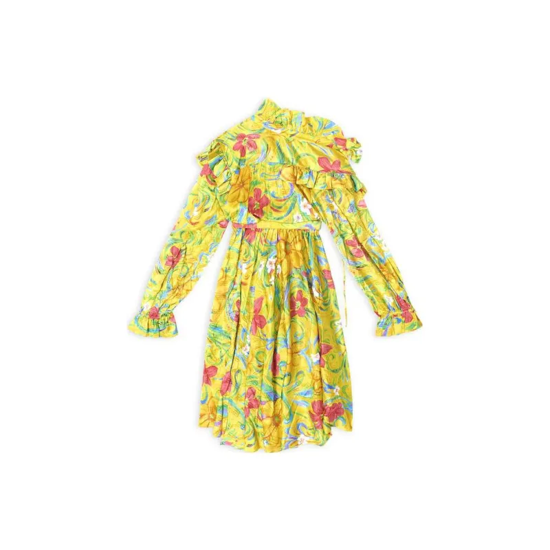 Balenciaga Long-Sleeved Dresses Women's Yellow-1