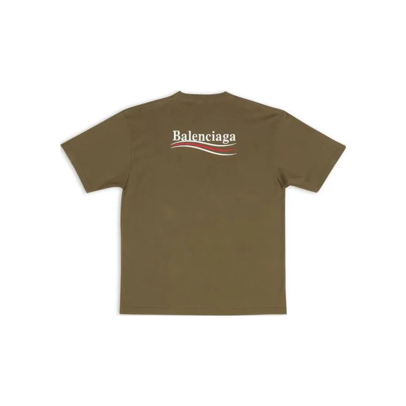 Balenciaga Regular T Shirt Women's Green Loose Fit Style-1