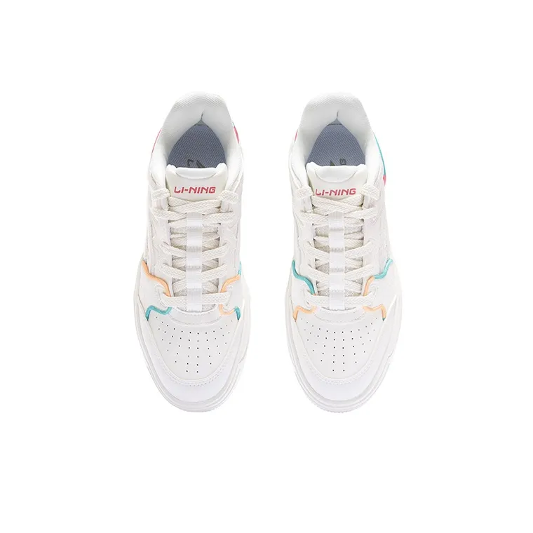 LiNing Drifting Lightweight Low Top Skateboard Shoes Women's Mist White-3