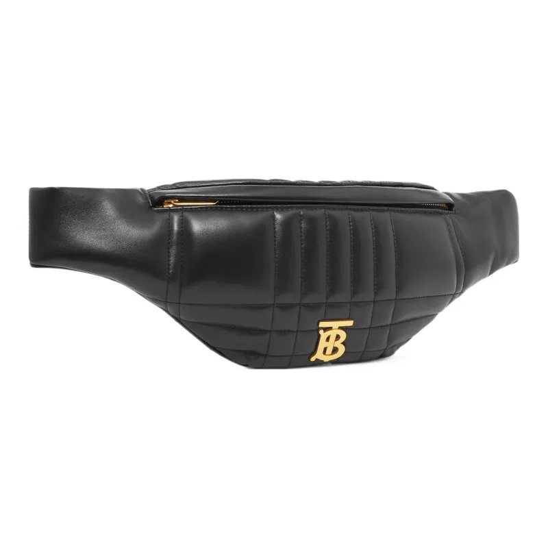 Burberry Lola Lola Bag Lambskin Sling Bag Fanny Pack Small Size Unisex Black-1